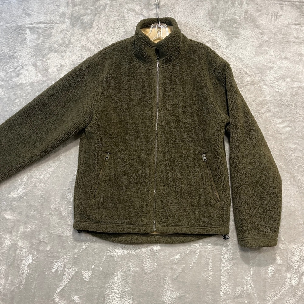 Irish Setter Fleece Jacket Mens Medium Olive Green Sherpa Full Zip Red Wing
